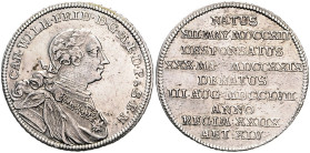 Brandenburg in Franken - Ansbach Karl Wilhelm Friedrich 1729-1757 1/6 Taler 1757 Schwabach auf seinen Tod. Slg. Wilm. 993. Slg. Koch 2749. 
 vz+
