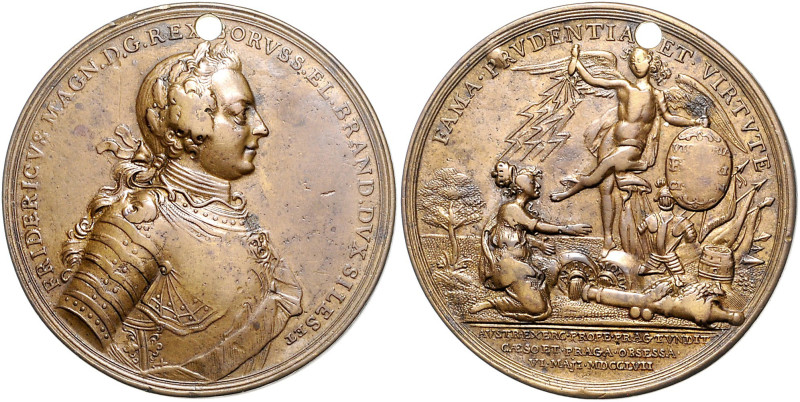 Brandenburg in den Marken - Preussen Friedrich II. der Große 1740-1786 Bronzemed...