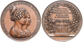 Brandenburg in den Marken - Preussen Friedrich Wilhelm III. 1797-1840 Bronzemedaille 1829 (v. Loos/Pfeuffer) auf die Hochzeit von Friedrich Wilhelm, P...