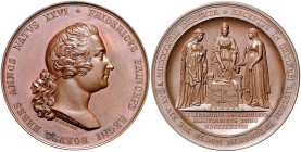 Brandenburg in den Marken - Preussen Friedrich Wilhelm III. 1797-1840 Bronzemedaille 1838 (v. Loss/Pfeuffer) auf die Säkularfeier der Aufnahme Friedri...
