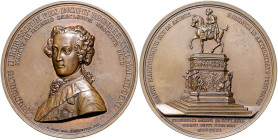 Brandenburg in den Marken - Preussen Friedrich Wilhelm III. 1797-1840 Bronzemedaille o.J. (v. Loos/Pfeuffer) auf die Grundsteinlegung des Denkmals für...