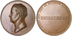 Brandenburg in den Marken - Preussen Friedrich Wilhelm III. 1797-1840 Bronzemedaille 1840 (v. Brandt) auf seinen Tod, Portrait nach links / Erinnerung...