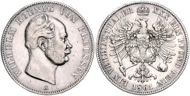 Brandenburg in den Marken - Preussen Wilhelm I. 1861-1888 Vereinstaler 1861 A Kahnt 386. Dav. 780. AKS 97. Thun 266. 
 ss