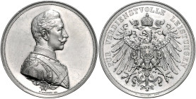 Brandenburg in den Marken - Preussen Wilhelm II. 1888-1918 Zinnmedaille o.J. (v. Weigand/Schultz) Prämie für verdienstvolle Leistungen. Sommer W78. 
...