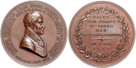Brandenburg in den Marken - Preussen - Berlin Bronzemedaille 1816 (v. Goetze) auf das 60-jährige Dienstjubiläum des preuss. Hofmedailleurs Daniel Frie...