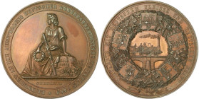 Brandenburg in den Marken - Preussen - Berlin Bronzemedaille 1844 (v. Loos/Lorenz/Schilling) auf die Ausstellung Deutscher Gewerbeerzeugnisse. Wurzbac...