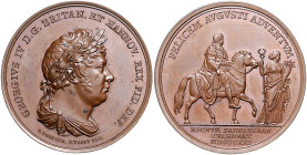 Braunschweig und Lüneburg - Hannover, ab 1762 Königreich Georg IV. 1820-1830 Bronzemedaille 1821 (v. Voigt) auf seine Ankunft in Hannover. Brockmann 1...
