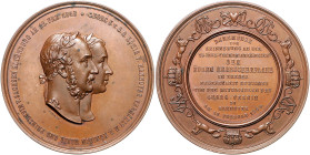 Braunschweig und Lüneburg - Hannover, ab 1762 Königreich Georg V. 1851-1866 Bronzemedaille o.J. (v. Jauner) auf die Silberhochzeit des Herrscherpaares...