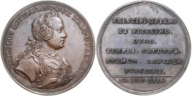 Deutscher Orden Karl Alexander Herzog von Lothringen 1761-1780 Bronzemedaille 1776 (v. Roettiers) auf die Grundsteinlegung der Kirche St. Jacques in C...