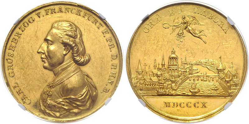 Frankfurt - Großherzogtum Carl Theodor von Dalberg 1810-1815 Goldmedaille 1810 a...