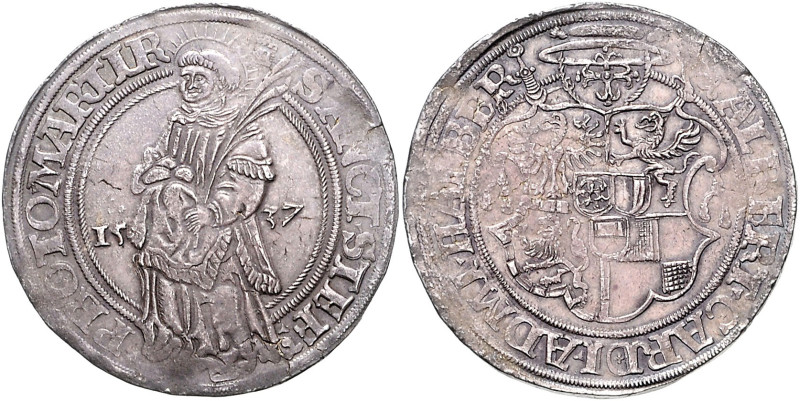 Halberstadt - Domkapitel Albrecht V. Markgraf von Brandenburg 1513-1545 Taler 15...