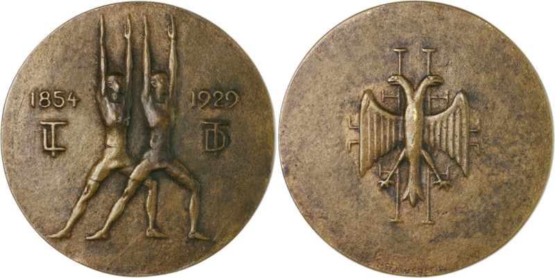 Lübeck - Stadt Bronzegussmedaille 1929 (v. Schwegerle) auf das 75-jährige Jubilä...