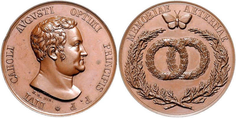 Sachsen - Weimar-Eisenach Carl August 1775-1828 Bronzemedaille o.J. (v. Facius) ...