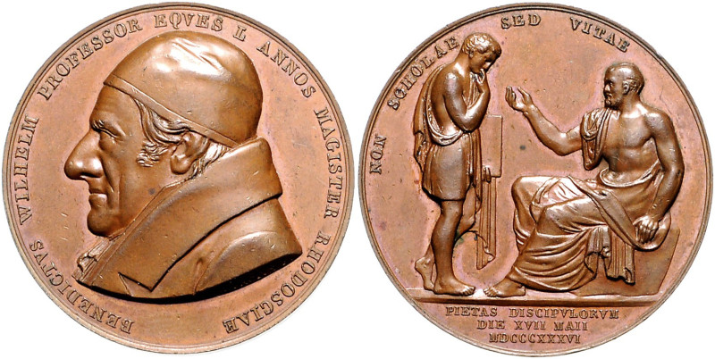 Sachsen - Weimar-Eisenach Carl Friedrich 1828-1853 Bronzemedaille 1836 (v. Faciu...