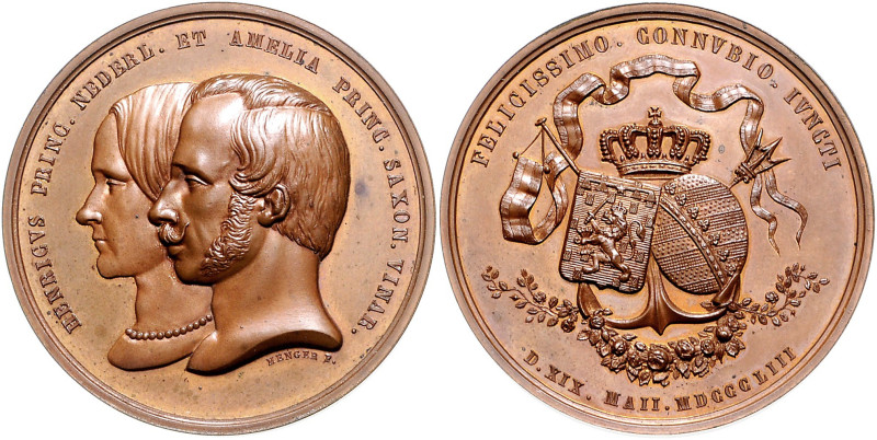 Sachsen - Weimar-Eisenach Carl Friedrich 1828-1853 Bronzemedaille 1853 (v. Menge...