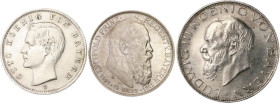Bayern Otto 1886-1913 Lot von 2 Stücken: 2 Mark 1904 D (J. 45 vz), 2 Mark 1911 D (J. 48 vz+/st-) und 3 Mark 1914 D (J. 52 winz. Rf., vz+).