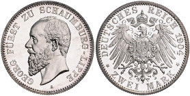 Schaumburg-Lippe Georg 1893-1911 2 Mark 1904 A J. 164. 
 PP