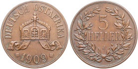 Deutsch-Ostafrika 5 Heller 1909 J J. N717. 
 f.vz