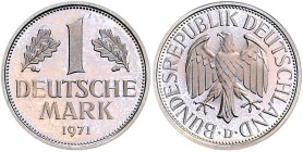 Bundesrepublik Deutschland Lot von 2 Stücken: 1 DM 1971 D und G. J. 385. 
 PP
