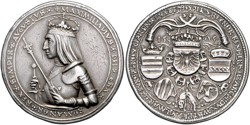 RDR - Österreich Maximilian I. 1493-1519 Schauguldiner 1505 von Benedikt Burkhar...