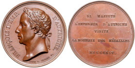 RDR - Österreich Franz II./ I. 1792-1835 Bronzemedaille 1814 (v. Denon/Gayrard) auf seinen Besuch der Pariser Münze. Slg. Mont. 2388. Slg. Jul. 3016. ...