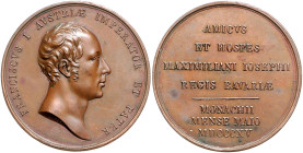 RDR - Österreich Franz II./ I. 1792-1835 Bronzemedaille 1815 (v. Losch) auf seinen Besuch in München. Slg. Mont. 2411. Witt. 2501. Hauser 486. 
winz....
