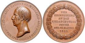 RDR - Österreich Franz II./ I. 1792-1835 Bronzemedaille 1835 (v. Brandt) auf seine Totenfeier in Wien. Slg. Mont. 2541. Wurzbach 2395. Horsky 3484. 
...