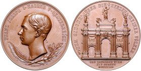 RDR - Österreich Franz Joseph I. 1848-1916 Bronzemedaille 1852 (v. Radnitzky) auf die Rückkehr des Kaisers von seiner Ungarnreise. Slg. Mont. 2661. Ha...