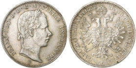 RDR - Österreich Franz Joseph I. 1848-1916 1/4 Gulden 1858 V Frühwald 1522. Jaeckel 326. 
 ss-vz