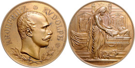 RDR - Österreich Franz Joseph I. 1848-1916 Bronzemedaille 1889 (v. Emptmeyer) auf den Tod des Kronprinzen Erzherzog Rudolf. Wurzbach 8048. Hauser 395....