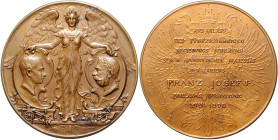 RDR - Österreich Franz Joseph I. 1848-1916 Bronzemedaille 1898 (v. Waschmann) auf die landwirtschaftliche Ausstellung in Wien, anlässlich des 50. Regi...