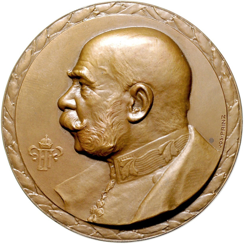 RDR - Österreich Franz Joseph I. 1848-1916 Einseitige Bronzemedaille o.J. (v. Pr...