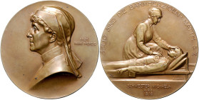 RDR - Österreich Franz Joseph I. 1848-1916 Bronzemedaille 1916 (v. Hartig) Erzherzogin Maria Therese als Schwester Michaela in der Verwundetenpflege. ...