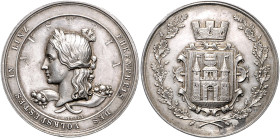 RDR - Österreich - Linz Silbermedaille o.J. (1862 v. Radnitzky) Ehrenpreis des Volksfestes. Hauser 3485. Horsky 6584. Wurzbach 5209. 
winz. Rf. u. Kr...