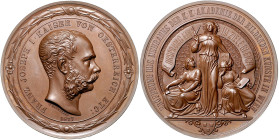 RDR - Österreich - Wien Bronzemedaille 1877 (v. Radnitzky) auf die Eröffnung des Neubaus der k.k. Akademie der bildenden Künste in Wien. Hauser 2295. ...