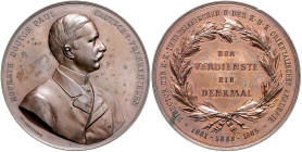 RDR - Österreich - Wien Bronzemedaille 1885 (v. Tautenhayn) auf die Verdienste von Hofrat Dr. Paul Gautsch von Frankenthurn, Direktor der Kaiserl. The...