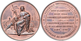 Belgien Leopold II. 1865-1909 Lot von 2 Bronzemedaillen: 1885 (v. Wiener) auf die Weltausstellung in Antwerpen (30,3mm 10,0g) und 1899 (v. Lemaire) au...