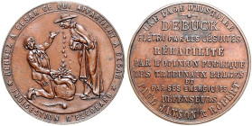 Belgien Leopold II. 1865-1909 SatirischeBronzemedaille o.J. auf die De Buck-Affäre. 
31,9mm 13,5g vz
