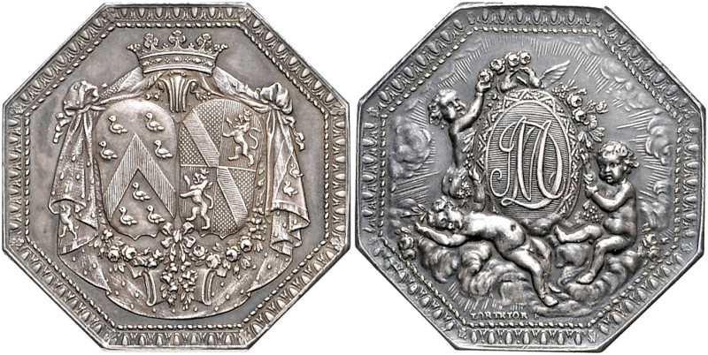 Frankreich Louis XV. 1715-1774 Achteckiger Silberjeton o.J. (v. Lorthior) auf di...