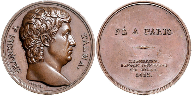 Frankreich Louis XVIII. 1814-1824 Bronzemedaille 1823 (v. Caunois) auf Francois-...