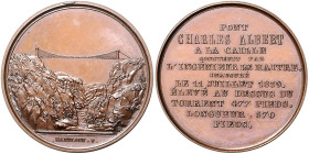 Frankreich Louis Philippe I. 1830-1848 Bronzemedaille 1839 (v. Hammann) auf die Einweihung der Brücke 'Pont de la Caille'. 
34,6mm 17,2g st