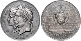 Frankreich Napoléon III. 1852-1871 Silbermedaille 1868 (v. Hamel/Trotin) Prämie der Internationalen Seefahrtsausstellung in Le Havre, verliehen an: A....