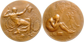 Frankreich III. République 1871-1940 Bronzemedaille o.J. (v. Levillain) Juno & Psyche, i.Rd: Füllhorn BRONZE Eidechse 170. Nur 178 Exemplare in Bronze...