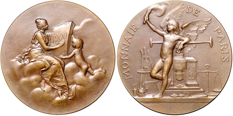 Frankreich - Paris Bronzemedaille 1900 (v. Dupuis) auf das neue Jahrhundert, Mün...