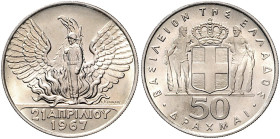 Griechenland Konstantin II. 1964-1973 50 Drachmen 1967 KM 93. 
 st