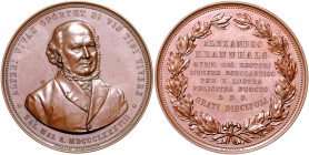 Lettland - Riga Bronzemedaille 1888 (v. Schultz) auf das 50-jährige Dienstjubiläum von Alexander Krannhals, Rektor des Gymnasiums. H.-Cz. 8632. 
50,6...