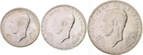 Luxemburg Charlotte 1919-1964 Satz von 3 Stücken: 20, 50 und 100 Francs o.J., auf den 600. Geburtstag von Johann v. Luxemburg 1346-1946. KM 47, 48,49....