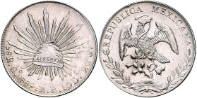 Mexiko Republica Mexicana 1867-1905 8 Reales 1889 Go-RR KM 377.8. 
 vz