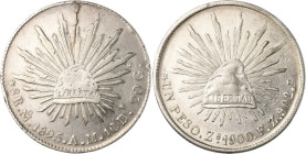 Mexiko Republica Mexicana 1867-1905 Lot von 2 Stücken: 8 Reales 1895 Mo-AM (KM 377.10, Sr., kl.Rf., ss+) und 1 Peso 1900 Zs-FZ (KM 409.3 f.vz).