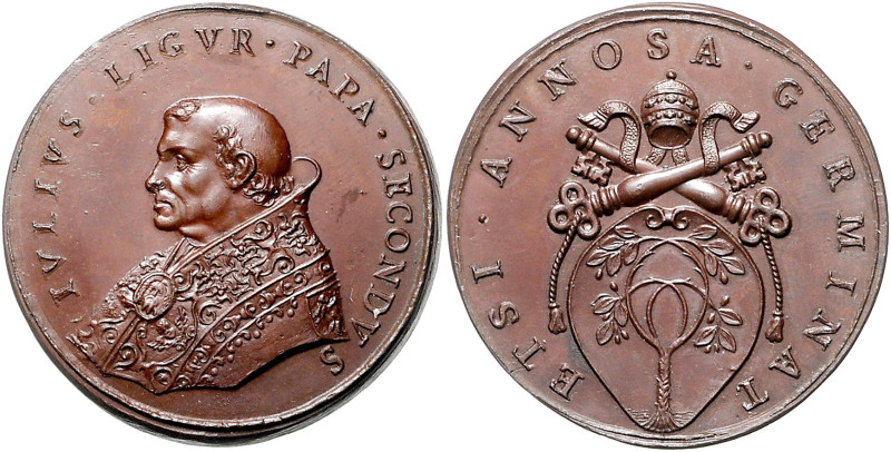 Vatikan Julius II. 1503-1513 Bronzemedaille o.J. (aus der Serie von Paladino) au...